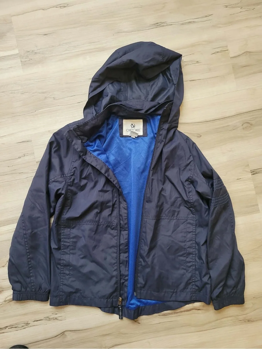 Cherokee Navy and Bright Blue Lined Rain Jacket